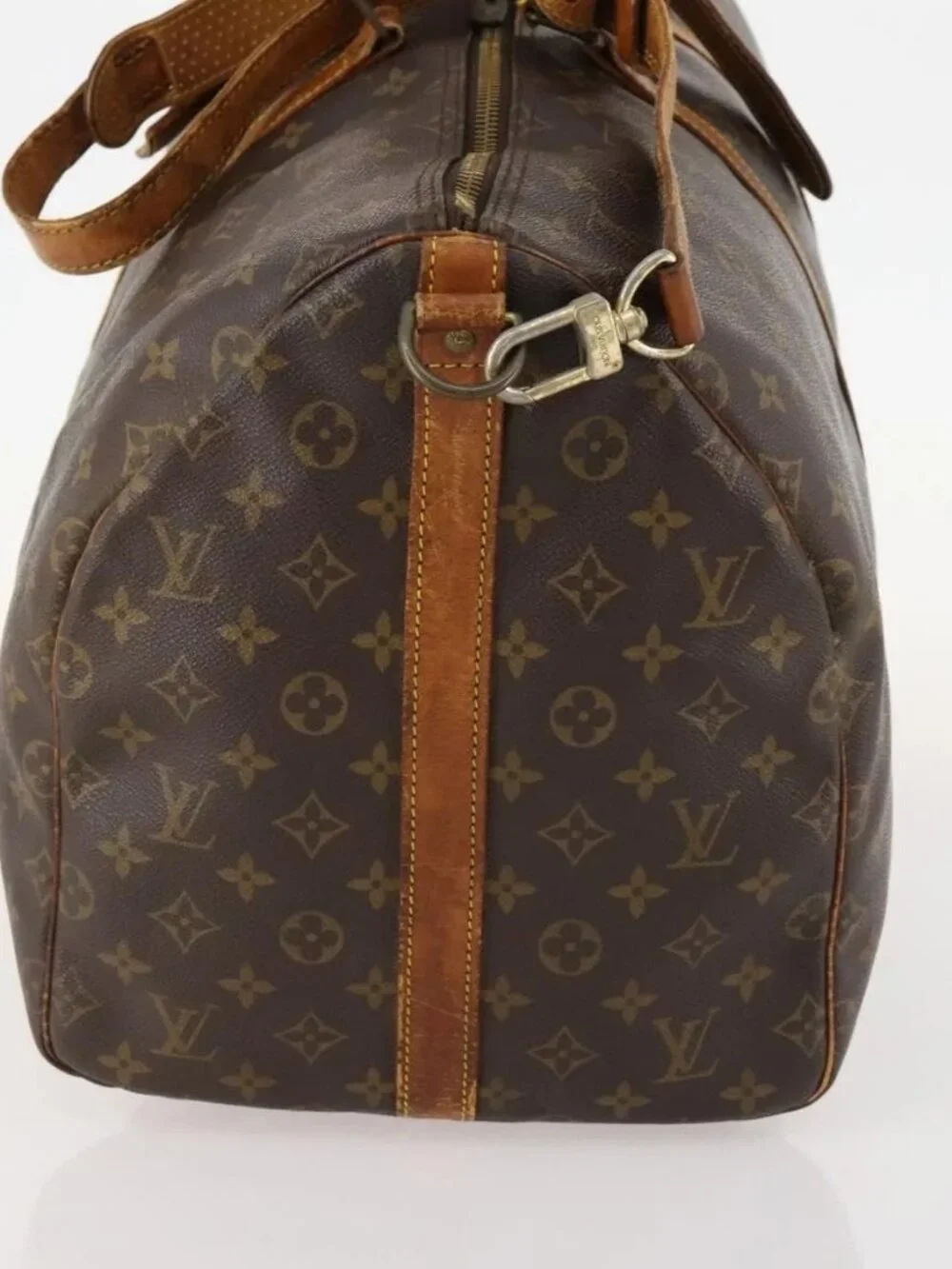 LOUIS VUITTON Monogram Keepall Bandouliere 55 Boston Bag M41414 LV Auth BA10979
